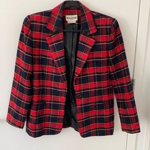 Vintage plaid blazer jacket